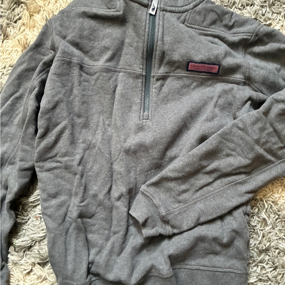 Vineyard Vines Charcoal Zip-Up Sweater